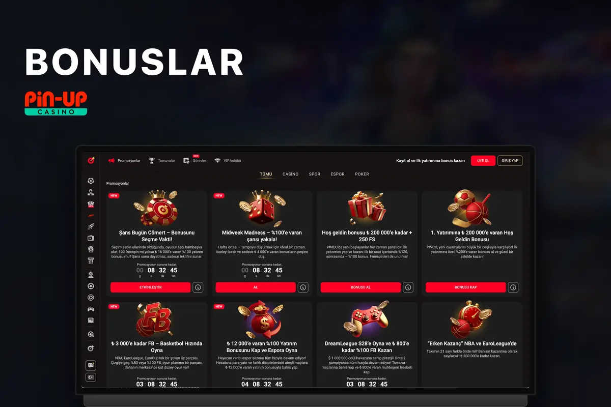 Pin Up Casino Bonus Programı — bonuslar ve kampanyalar