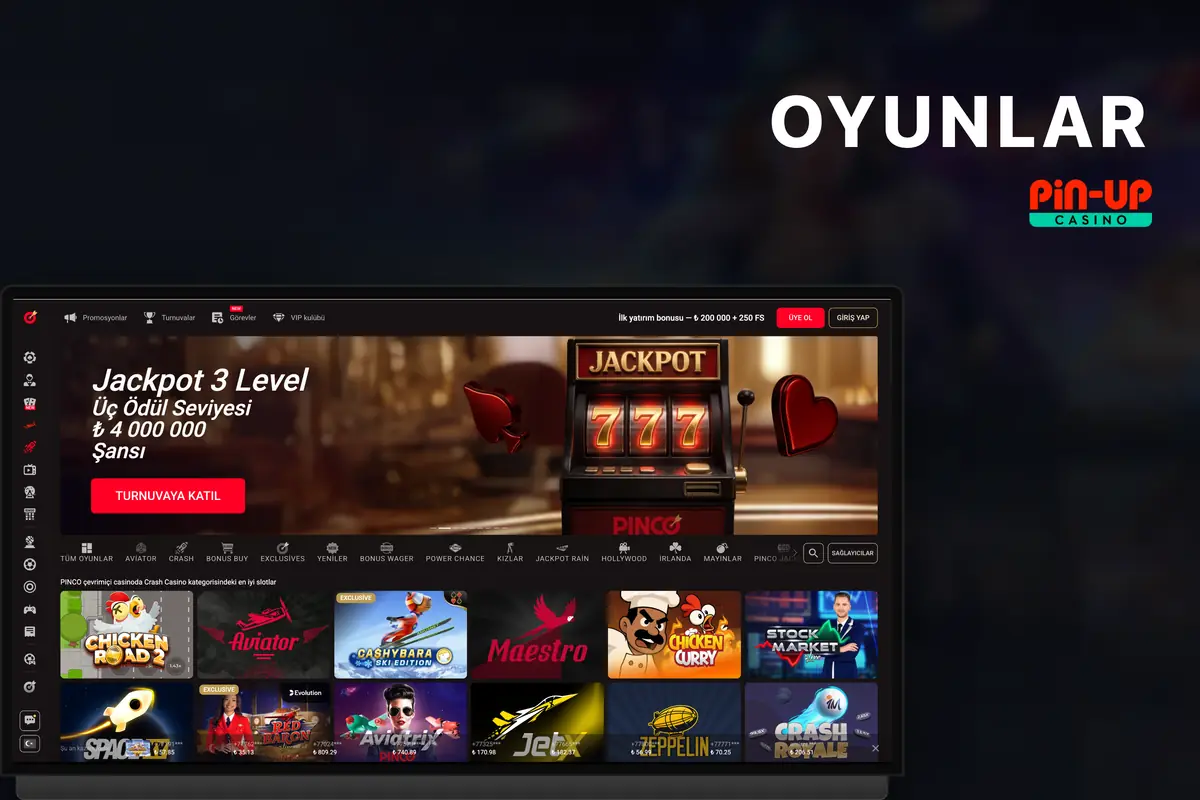 Pin Up Casino oyun lobisi — casino ve mini oyunlar