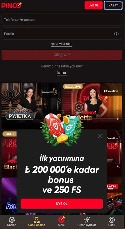 Pin Up Casino yatırım ve ödeme yöntemleri mobilde