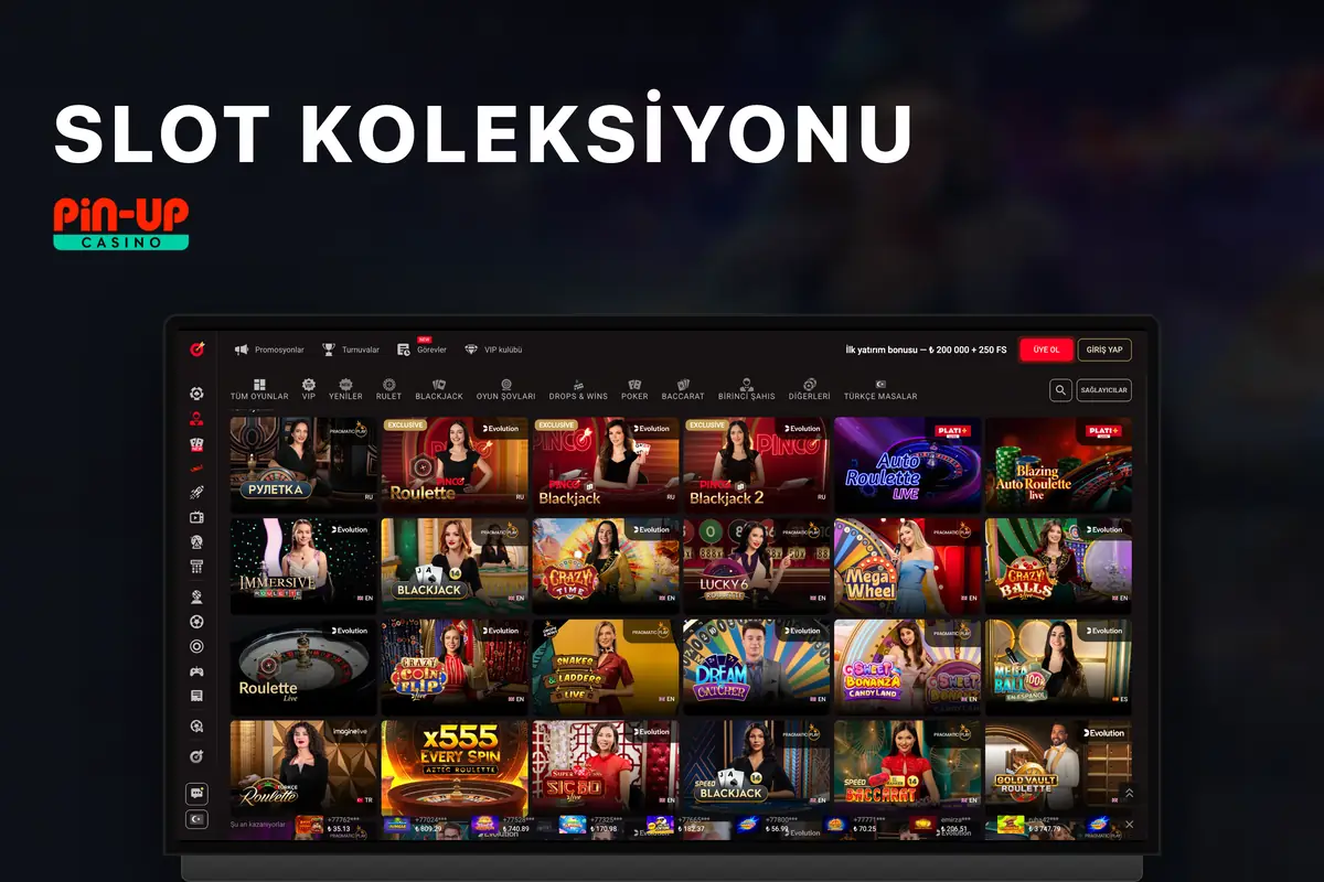 Pin Up Casino slot lobisi — oyun ızgarası ve filtreler