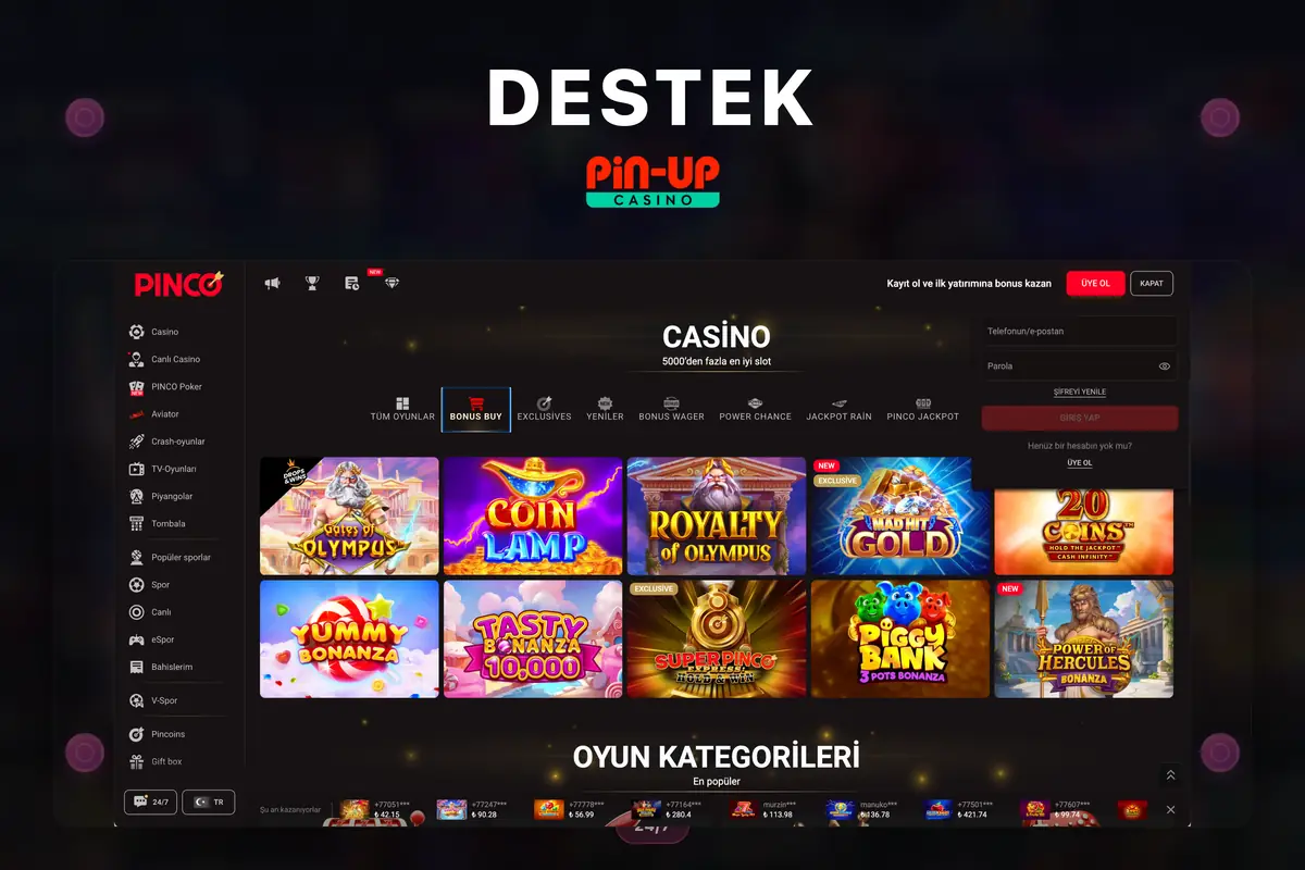 Pin Up Casino 7/24 Destek — Yardım Merkezi ve iletişim